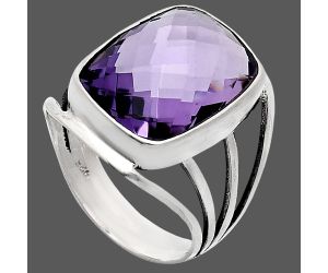 Amethyst Ring size-8 EXR02999 R-1219, 12x16 mm