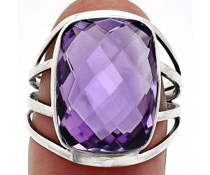 Amethyst Ring size-8 EXR03002 R-1219, 12x16 mm