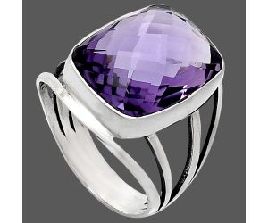 Amethyst Ring size-8 EXR03002 R-1219, 12x16 mm