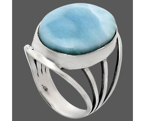 Larimar (Dominican Republic) Ring size-7 EXR03003 R-1219, 14x18 mm