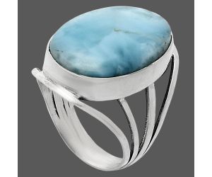 Larimar (Dominican Republic) Ring size-7 EXR03005 R-1219, 13x20 mm