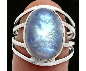 Rainbow Moonstone Ring size-8 EXR03010 R-1219, 12x16 mm