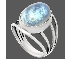 Rainbow Moonstone Ring size-8 EXR03010 R-1219, 12x16 mm