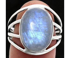 Rainbow Moonstone Ring size-9 EXR03011 R-1219, 12x16 mm