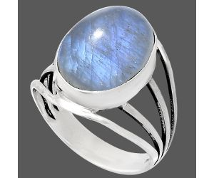 Rainbow Moonstone Ring size-9 EXR03011 R-1219, 12x16 mm