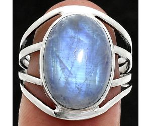 Rainbow Moonstone Ring size-8 EXR03013 R-1219, 12x16 mm