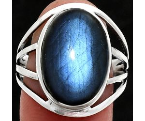 Blue Fire Labradorite Ring size-10 EXR03014 R-1219, 13x18 mm