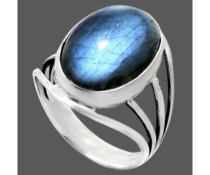 Blue Fire Labradorite Ring size-10 EXR03014 R-1219, 13x18 mm