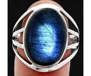 Blue Fire Labradorite Ring size-10 EXR03015 R-1219, 13x18 mm