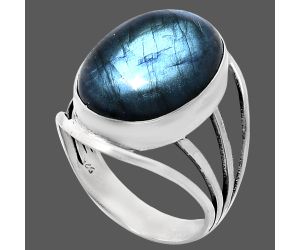 Blue Fire Labradorite Ring size-9 EXR03016 R-1219, 13x18 mm