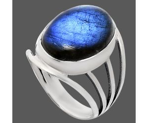 Blue Fire Labradorite Ring size-8 EXR03017 R-1219, 13x18 mm