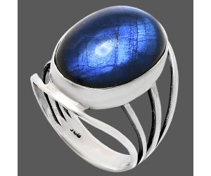 Blue Fire Labradorite Ring size-8 EXR03018 R-1219, 13x18 mm