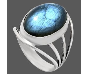 Blue Fire Labradorite Ring size-9 EXR03019 R-1219, 13x18 mm