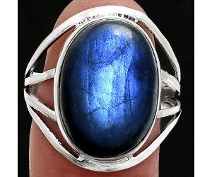 Blue Fire Labradorite Ring size-10 EXR03021 R-1219, 13x18 mm