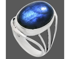 Blue Fire Labradorite Ring size-10 EXR03021 R-1219, 13x18 mm