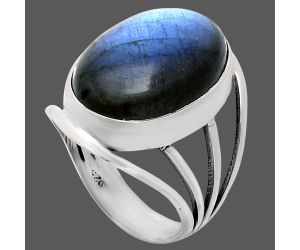 Blue Fire Labradorite Ring size-7 EXR03022 R-1219, 13x18 mm