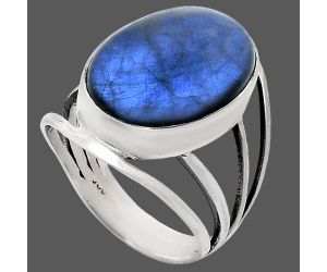 Blue Fire Labradorite Ring size-8 EXR03024 R-1219, 13x18 mm