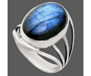 Blue Fire Labradorite Ring size-10 EXR03027 R-1219, 13x18 mm