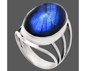 Blue Fire Labradorite Ring size-7 EXR03028 R-1219, 13x18 mm