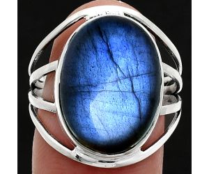 Blue Fire Labradorite Ring size-9 EXR03029 R-1219, 13x18 mm