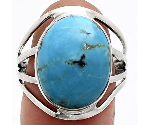 Natural Rare Turquoise Nevada Aztec Mt Ring size-9 EXR03041 R-1219, 13x17 mm