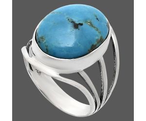 Natural Rare Turquoise Nevada Aztec Mt Ring size-9 EXR03041 R-1219, 13x17 mm