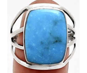 Natural Turquoise Morenci Mine Ring size-9 EXR03050 R-1219, 13x17 mm