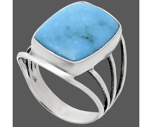 Natural Turquoise Morenci Mine Ring size-9 EXR03050 R-1219, 13x17 mm