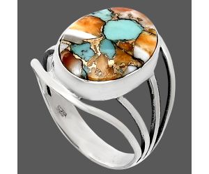 Spiny Oyster Turquoise Ring size-10 EXR03057 R-1219, 12x16 mm