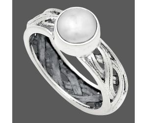 Natural Fresh Water Pearl Ring size-8 EXR03078 R-1161, 7x7 mm