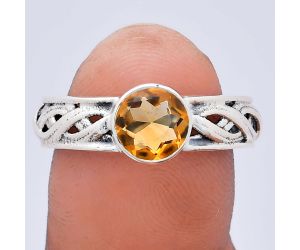 Citrine Ring size-9 EXR03089 R-1161, 7x7 mm