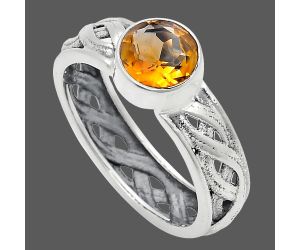 Citrine Ring size-9 EXR03089 R-1161, 7x7 mm