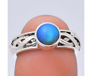 Ethiopian Opal Ring size-7 EXR03116 R-1161, 7x7 mm