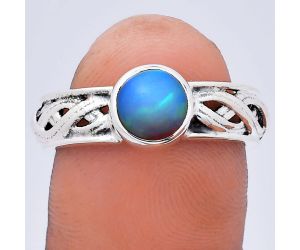 Ethiopian Opal Ring size-8 EXR03119 R-1161, 7x7 mm