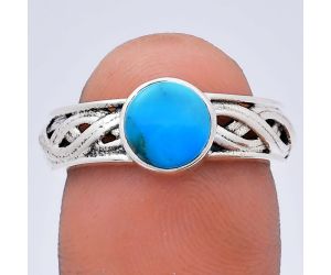 Sleeping Beauty Turquoise Ring size-7 EXR03132 R-1161, 7x7 mm