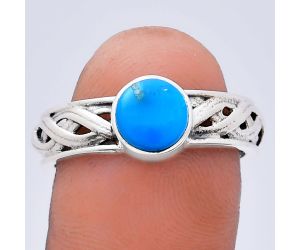 Sleeping Beauty Turquoise Ring size-9 EXR03136 R-1161, 7x7 mm