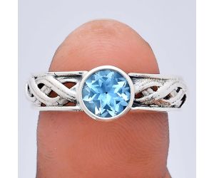 Sky Blue Topaz Ring size-9 EXR03137 R-1161, 7x7 mm