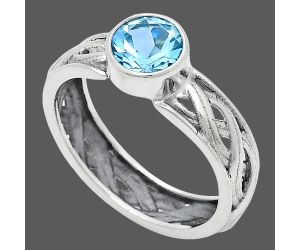 Sky Blue Topaz Ring size-9 EXR03137 R-1161, 7x7 mm