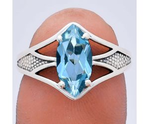 Sky Blue Topaz Ring size-6 EXR03148 R-1727, 6x12 mm