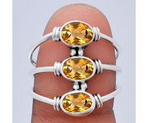 Citrine Ring size-7 EXR03245 R-1566, 7x5 mm