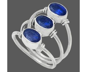 Blue Sapphire Glassfield Ring size-10 EXR03283 R-1566, 7x5 mm