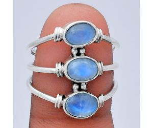 Rainbow Moonstone Ring size-8 EXR03319 R-1566, 7x5 mm