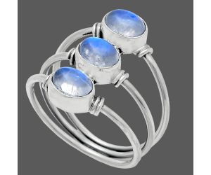 Rainbow Moonstone Ring size-10 EXR03320 R-1566, 7x5 mm