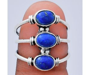 Lapis Lazuli Ring size-7 EXR03334 R-1566, 7x5 mm