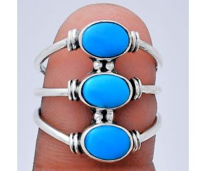 Sleeping Beauty Turquoise Ring size-7 EXR03347 R-1566, 7x5 mm