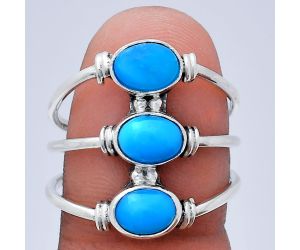 Sleeping Beauty Turquoise Ring size-9 EXR03348 R-1566, 7x5 mm