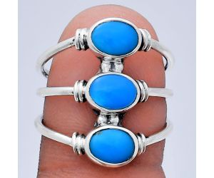 Sleeping Beauty Turquoise Ring size-7.5 EXR03349 R-1566, 7x5 mm