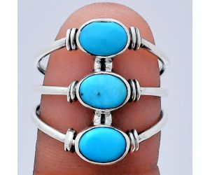 Sleeping Beauty Turquoise Ring size-8 EXR03350 R-1566, 7x5 mm