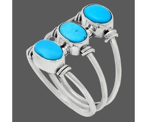 Sleeping Beauty Turquoise Ring size-8 EXR03350 R-1566, 7x5 mm