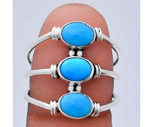 Sleeping Beauty Turquoise Ring size-9 EXR03351 R-1566, 7x5 mm